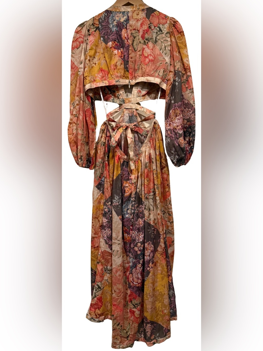 Zimmermann 100% Cotton Pattie Patchwork Long Dress AU 3 Maxi Romantic Resortwear - Picture 5 of 8